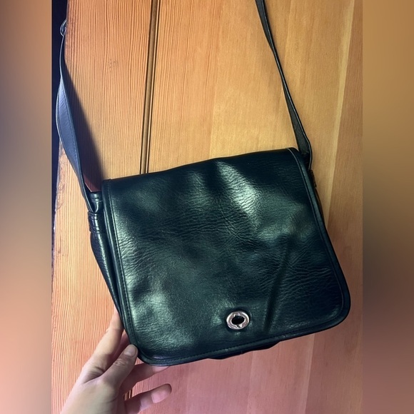 Leather black messenger crossbody Korean vintage boutique - Picture 9 of 14